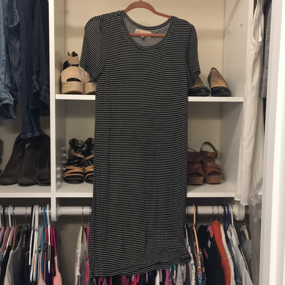 Black and white fitted dress